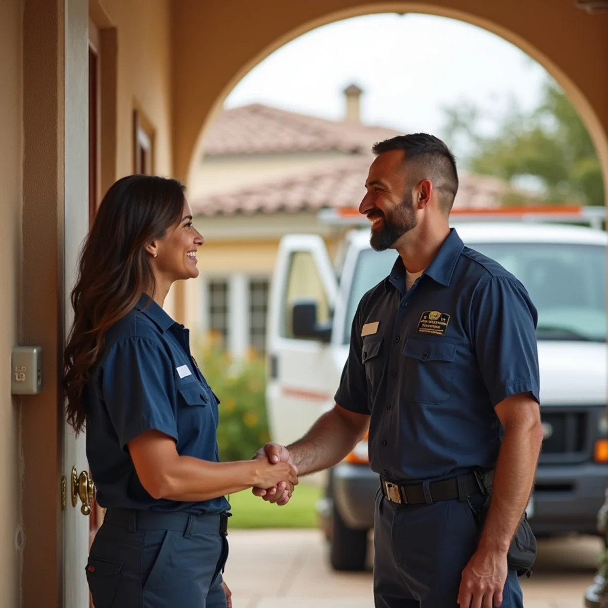 Homeowner reviewing a water damage restoration company in Santa Barbara