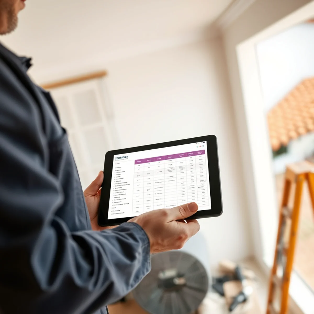 Technician and homeowner reviewing water damage restoration in a Santa Barbara home
